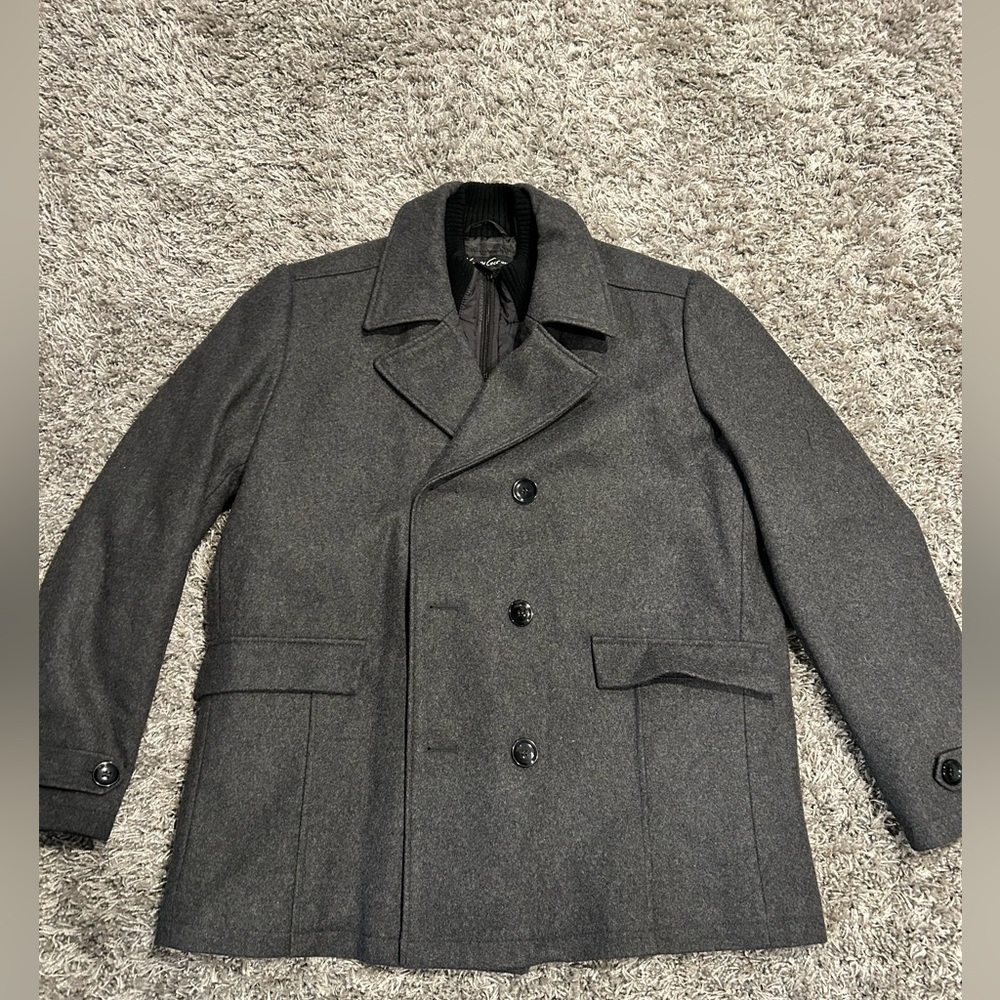 Kenneth Cole men’s charcoal gray wool coat NWT